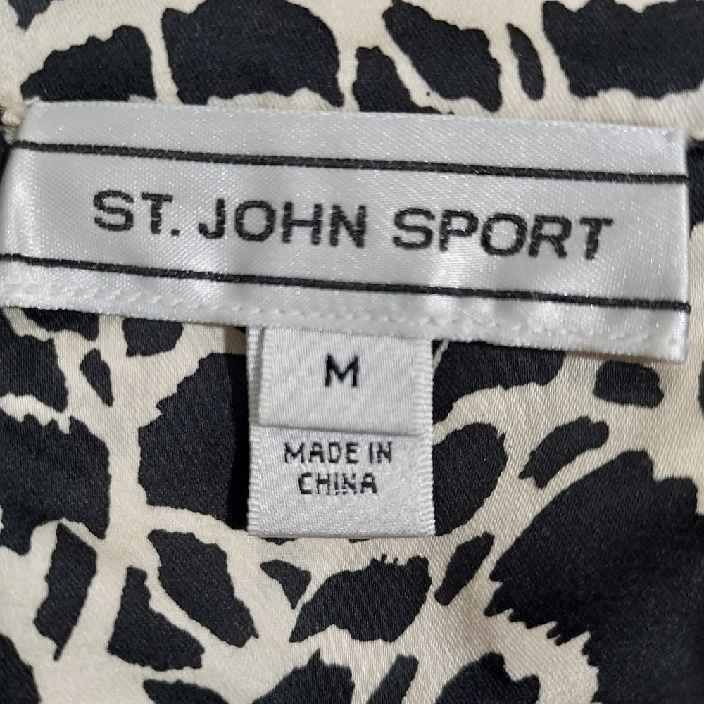 St. John Sport animal print belted shirt dress M - Picture 3 of 14